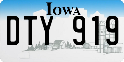 IA license plate DTY919