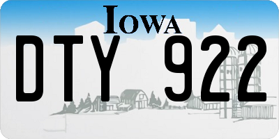 IA license plate DTY922