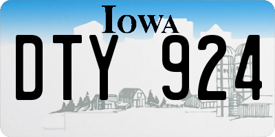 IA license plate DTY924