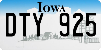 IA license plate DTY925