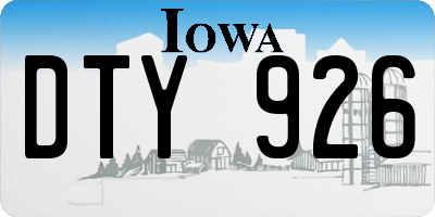 IA license plate DTY926