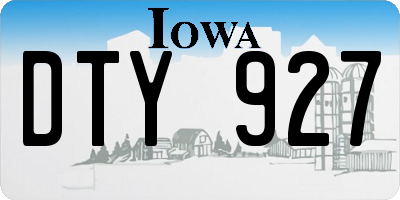 IA license plate DTY927