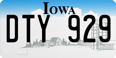IA license plate DTY929
