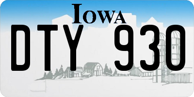 IA license plate DTY930