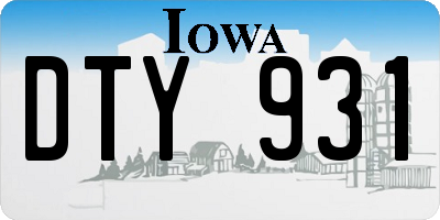 IA license plate DTY931