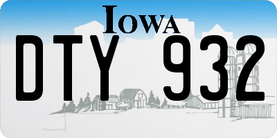 IA license plate DTY932