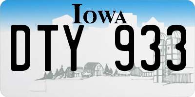 IA license plate DTY933