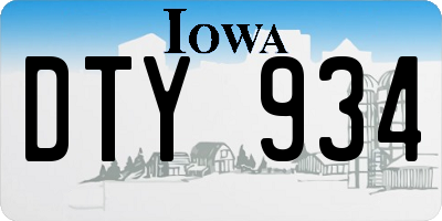 IA license plate DTY934