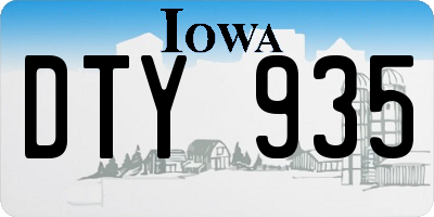 IA license plate DTY935