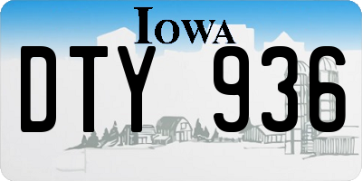 IA license plate DTY936