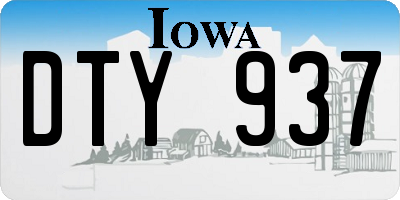 IA license plate DTY937