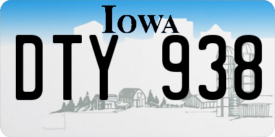 IA license plate DTY938