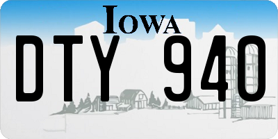 IA license plate DTY940