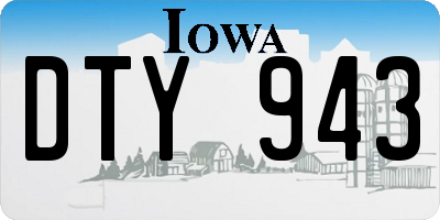 IA license plate DTY943
