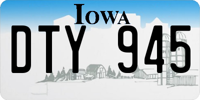 IA license plate DTY945