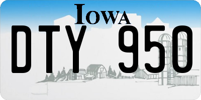 IA license plate DTY950