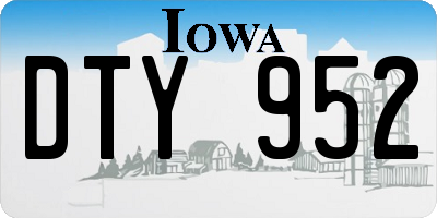 IA license plate DTY952