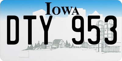 IA license plate DTY953