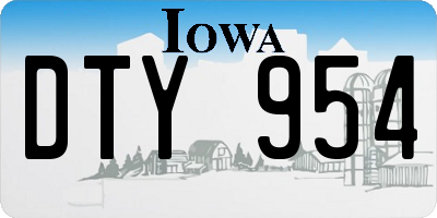 IA license plate DTY954