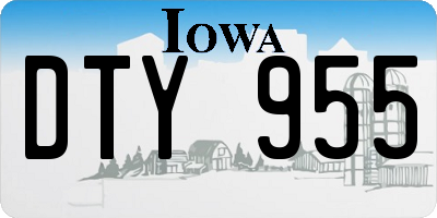 IA license plate DTY955