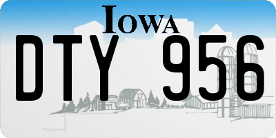 IA license plate DTY956