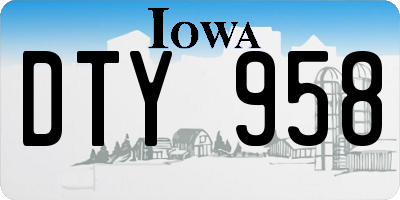 IA license plate DTY958