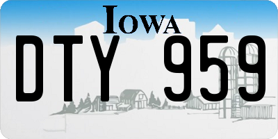IA license plate DTY959