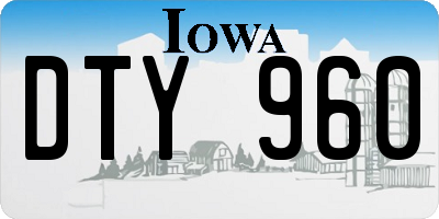 IA license plate DTY960