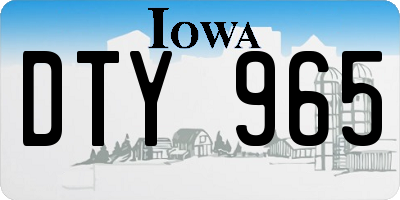 IA license plate DTY965