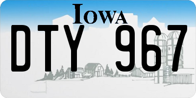 IA license plate DTY967