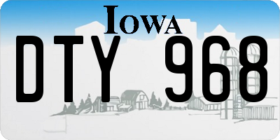 IA license plate DTY968