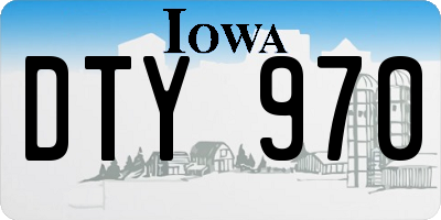 IA license plate DTY970
