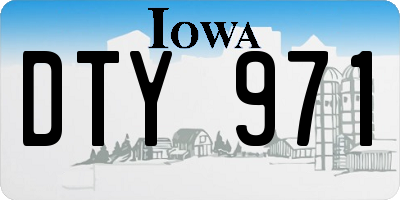 IA license plate DTY971