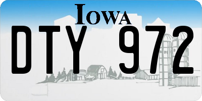 IA license plate DTY972
