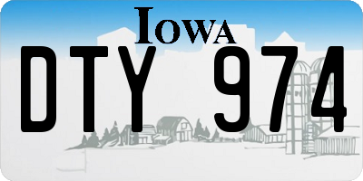 IA license plate DTY974