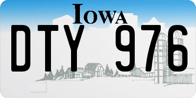 IA license plate DTY976