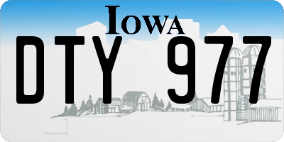IA license plate DTY977