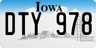 IA license plate DTY978