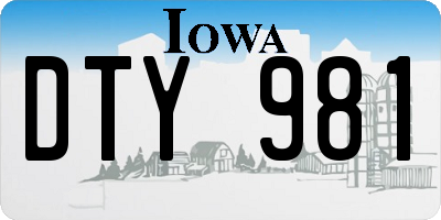 IA license plate DTY981