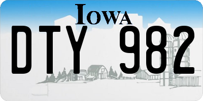 IA license plate DTY982