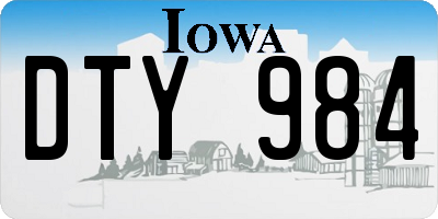 IA license plate DTY984