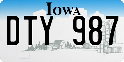 IA license plate DTY987