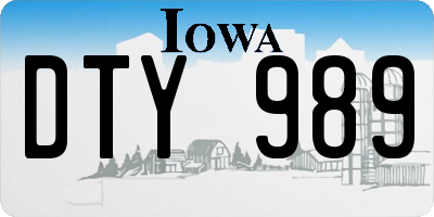 IA license plate DTY989