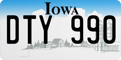 IA license plate DTY990
