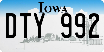 IA license plate DTY992