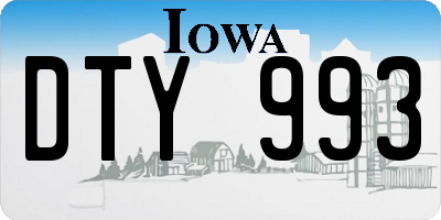 IA license plate DTY993