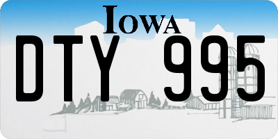 IA license plate DTY995
