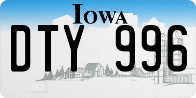 IA license plate DTY996