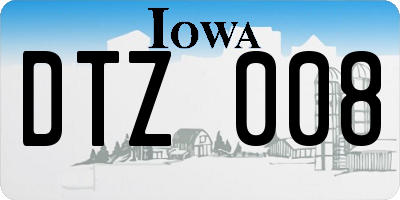 IA license plate DTZ008