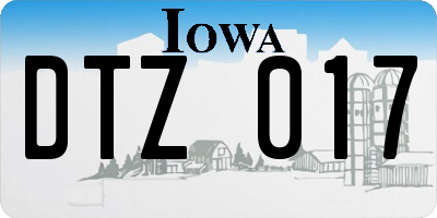 IA license plate DTZ017